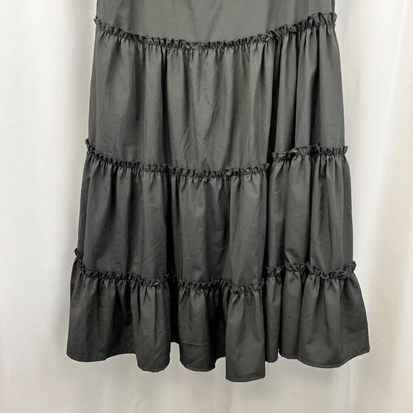 C+D+M Collection A-Line Tiered Tie Straps Dress Black Size Small Knee Length New - Picture 5 of 10